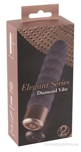 Elegant Series Diamond Vibrator, Lila/rosa guld, 15 cm 4024144632541