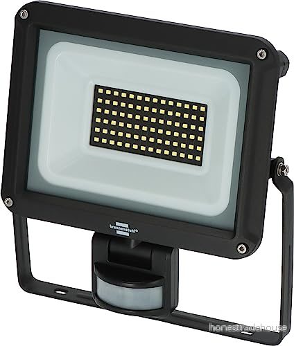 Brennenstuhl LED strålkastare JARO 7060 P (LED väggstrålkastare för utomhusbruk IP65, 50W, 5800lm, 6500K, med rörelsedetektor och skymningssensor) 4007123684984