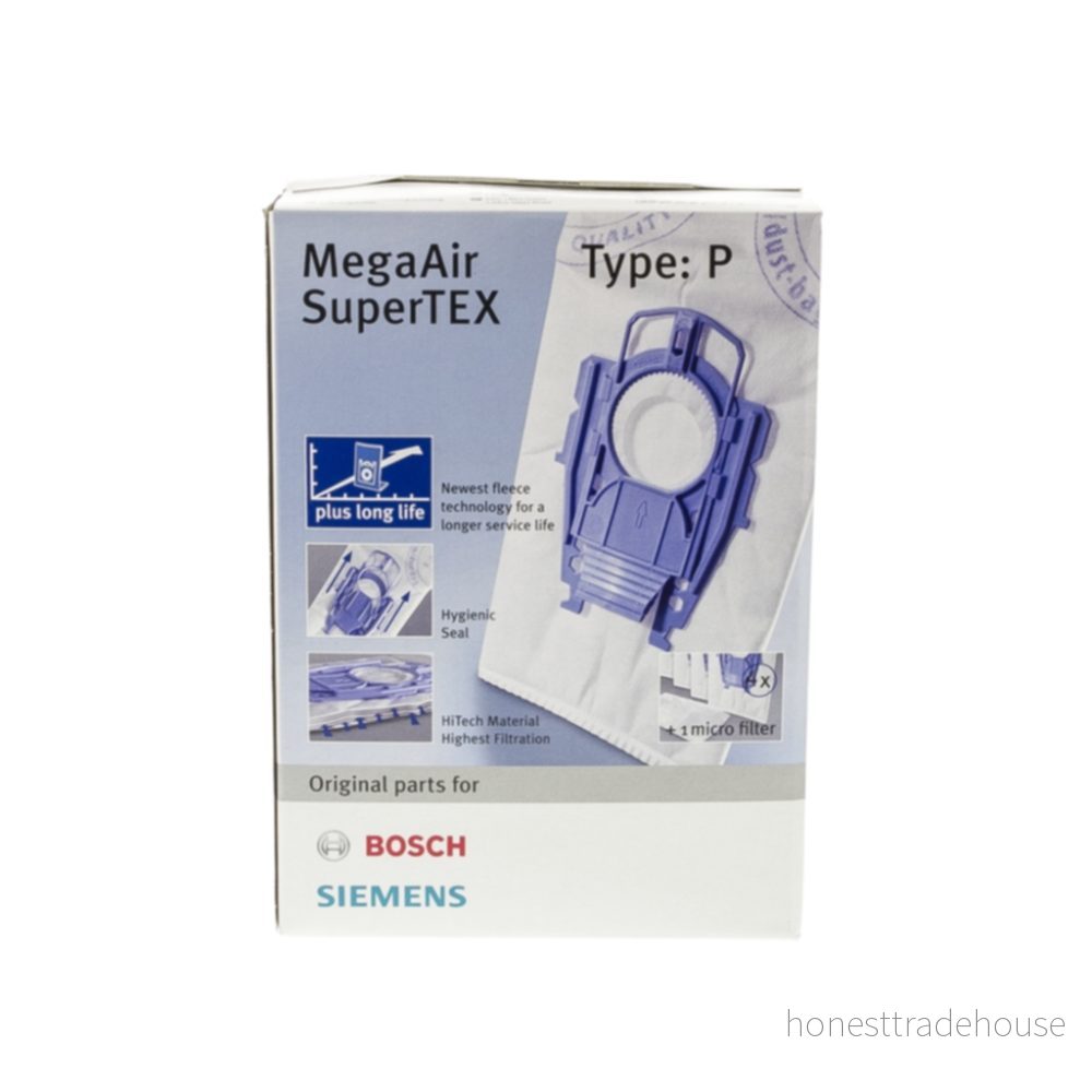 Bosch Siemens BBZ41FP Dammsugarpåse Typ P – 4-pack + Mikrofilter 00468264 4242002518169