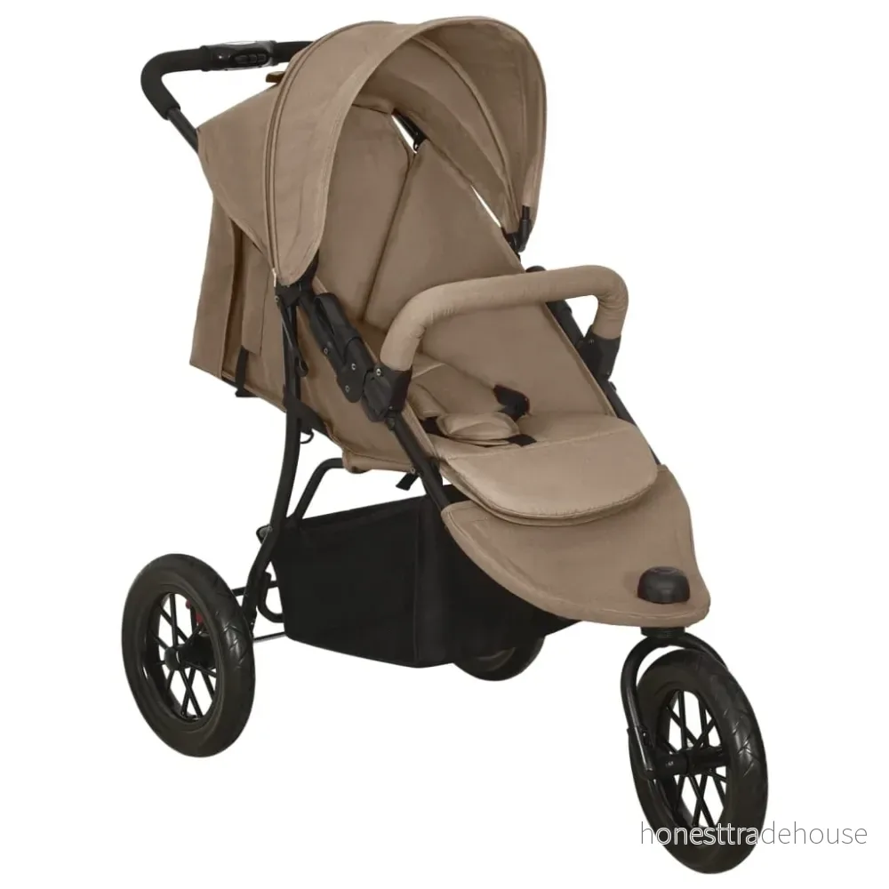 Tvillingvagn taupe stål 8720286432686