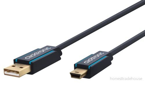 Clicktronic 70125 vardaglig typ B mini USB 2.0 adapterkabel, 0,5 m längd 4040849701252