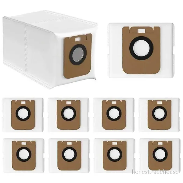 10-pack dammsugarpåsar för Dreame D10 Plus D10s Plus Z10 Pro L10 Plus, 4-lagers filtreringspåsar, ovävt tyg XJ-FDBT-00057-1