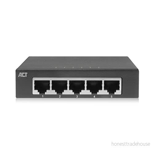 ACT 5 portars nätverksswitch, Gigabit Ethernet switch, portlysdioder, 1000 Mbps LAN metallhölje AC4415 8716065518467