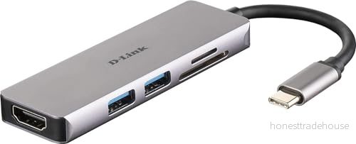 D Link DUB M530 USB typ C hub 5 i 1 adapter med HDMI 4K och 1080p 2 3.0/USB2.0 portar SD kortläsare SDHC SDXC 790069447822
