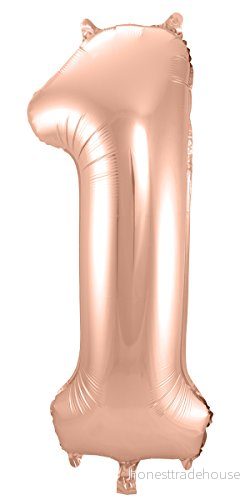 Folat Rose guldfärgad nummerballong nummer 1 86cm 8714572631310