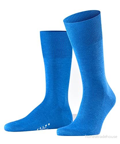 FALKE herr Strumpor Airport M So ull bomull enfärgat 1 par, Blå Sapphire 6055, 39-40 4043876953120