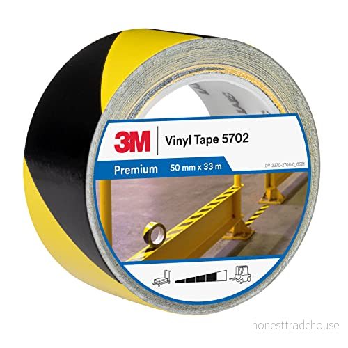 3M Säkerhetstejp 5702 svart/gul, 50 mm x 33 m, tjocklek: 0,14 4054596923898