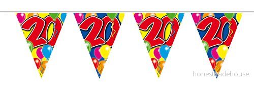 Folat 20 års buntingballonger 10 meter 8714572045629