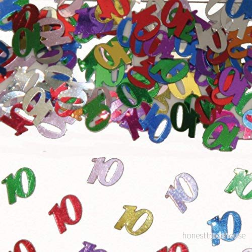 Folat 10 års bordsdekoration/dekorativa konfetti 8714572053099