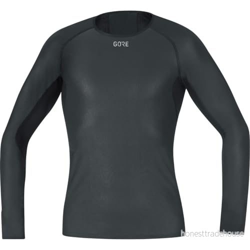 GORE WEAR Långärmad undertröja för herrar, Passar alla sporter, WINDSTOPPER, M, Svart 4017912049054