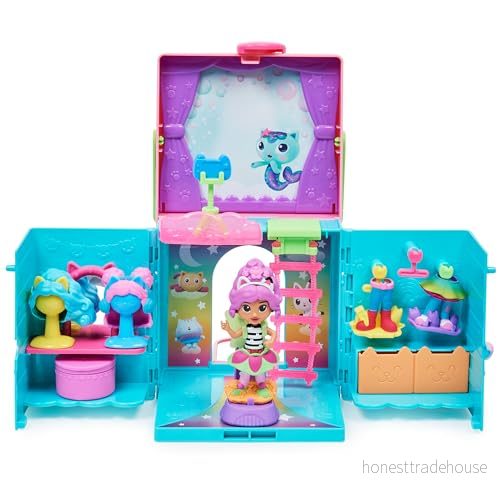Gabby's Dollhouse, Regnbåge Dressing bärbar lekset med Gabby docka, överraskningsleksaker och tillbehör för fotografering, leksaker barn från 3 år 778988380932