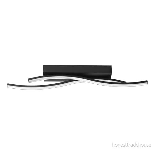 EGLO Viloria LED taklampa, böjd vardagsrum, svart metall och vit plast, varmvit, 56,5 cm 9002759757342