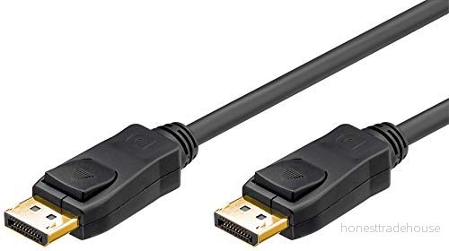 Goobay 49960 DisplayPort anslutningskabel 1,2, 4K, förgylld, kontakt till för överföring av video/ljudsignaler, 3 meter 4040849499609