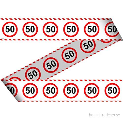 Folat 50 års trafikskylt barriärtejp 15 meter 8714572284509