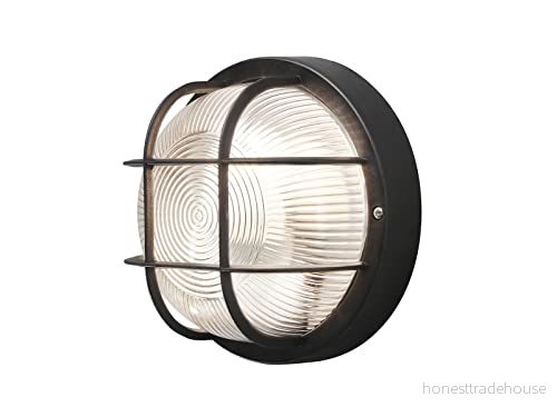 Konstsmide Utomhusvägglampa Elmas, rund, svart 7318307651751