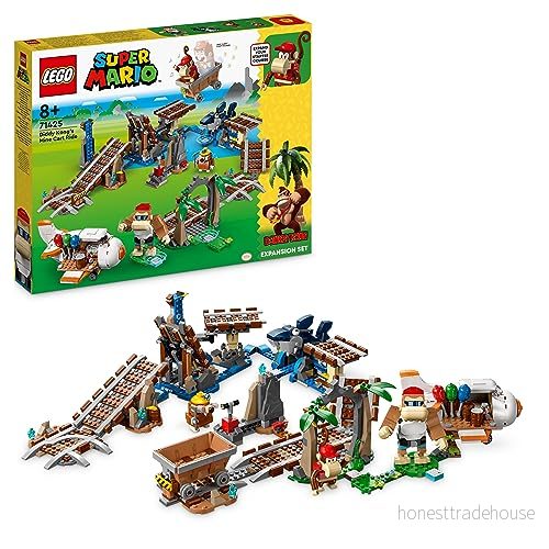 LEGO Super Mario Diddy Kongs gruvvagnsfärd Expansionsset Byggleksak med 4 Minifigurer, Interaktiv som Utökar din Startbana, Bygg Ut Ditt Spel Leksaksflygplan, från 8 år 71425 5702017415772