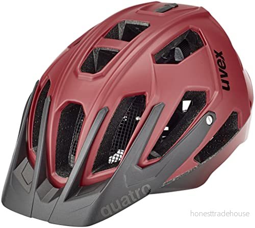 uvex quatro cc säker mtb hjälm för kvinnor och män individuell justerbar passform justerbart visir dark red black matt 52 57 cm 4043197347332