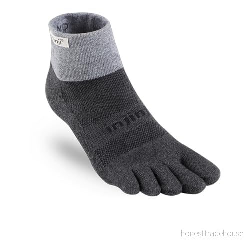 Injinji Trail Midweight Mini-Crew Löparstrumpor - Grå för män 760172012606