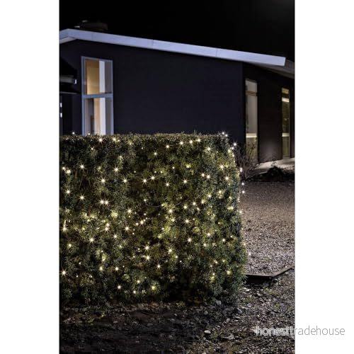 Konstsmide 3730100 LED ljusslinga/för utomhusbruk (IP44)/batteridriven: 4 x D 1,5 V (exkl)/med ljussensor, 6 h och 9 timer, 240 dioder/svart kabel, varmvit 7318303730108
