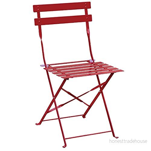 Bolero Röd trottoarstil stålstolar (förpackning 2) 5050984359477